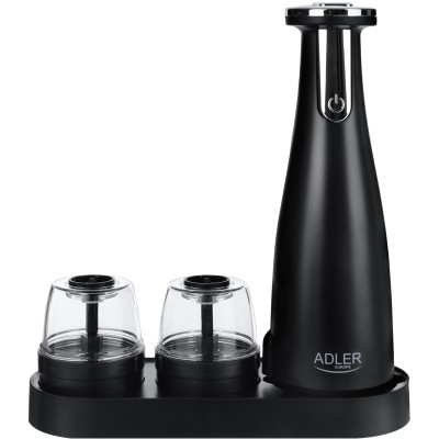 Млинок для спецій Adler AD 4449 black електричний/150мл/керамічні жорна/USB-C/3 змінні млинки/чорний