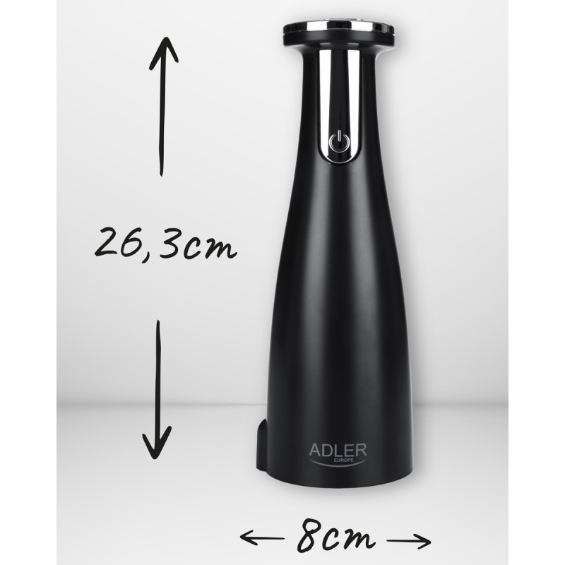 Млинок для спецій Adler AD 4449 black електричний/150мл/керамічні жорна/USB-C/3 змінні млинки/чорний