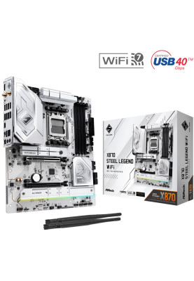 ASRock X870 STEEL LEGEND WIFI (AM5/X870, 4*DDR5, 2xPCIex16, HDMI/USB4, 4xSATA, 3xM.2, 2.5GLan, ATX)