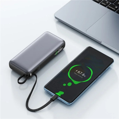 УМБ Acefast 20000mAh 130W PD,QC3.0 USB-A+USB-C In/Out,build-in cable M22 Gray