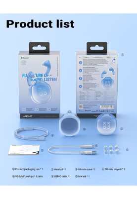 Навушники TWS Acefast T9 glacier blue