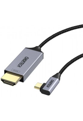 Кабель USB 3.1 Type-C M - HDMI M, 1.8m 4K@60Hz оплетення, L type Choetech