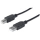 Кабель USB AM-BM, 5.0 м, чорний, Manhattan