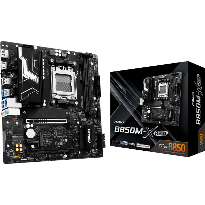 ASRock B850M-X R2.0 (AM5/B850, 2*DDR5, PCIex16, HDMI/DP, 4xSATA,2xM.2, 2.5GLan, mATX)