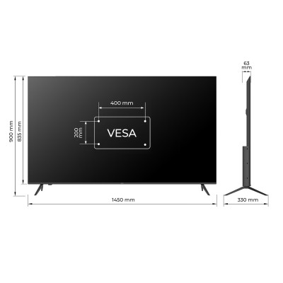 TV 65 Kivi 65U760QB UHD/DLED/T2/Android 11/2 x 12W/HDMI/Wi-Fi/VESA 400x200 M6//Black