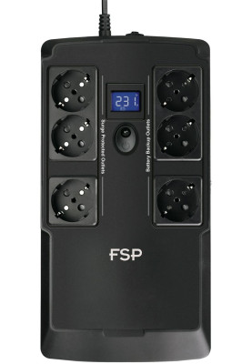 ДБЖ FSP NanoFit 800, 800ВА/480Вт, SCHUKO, USB/2хUSB зар 5V/1A(Max.), AVR, RG11