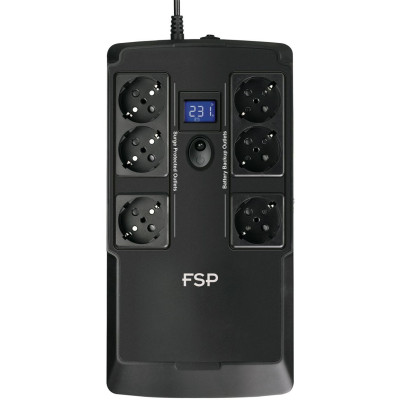 ДБЖ FSP NanoFit 800, 800ВА/480Вт, SCHUKO, USB/2хUSB зар 5V/1A(Max.), AVR, RG11