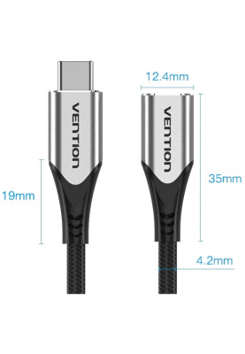 Кабель USB 3.1 Type-C M-F 1.0 м (подовжувач) 60W (20V/3A) 4K60HZ Thunderbolt 3 Vention