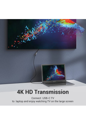 Кабель USB 3.1 Type-C M-F 1.0 м (подовжувач) 60W (20V/3A) 4K60HZ Thunderbolt 3 Vention