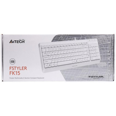 Клавіатура A4-Tech Fstyler FK15, USB, біла
