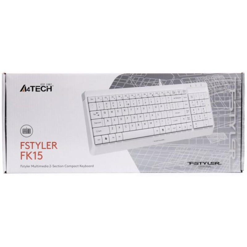 Клавіатура A4-Tech Fstyler FK15, USB, біла