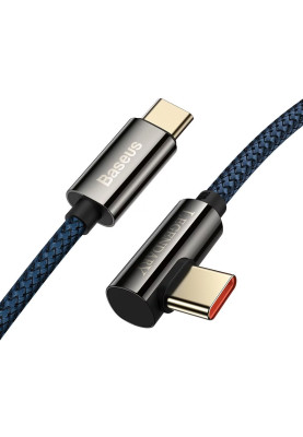 Кабель USB3.1 Type-C M-M, 1 м, 100W (20V/5A), 90° Синій Legend Series Elbow CACS Baseus