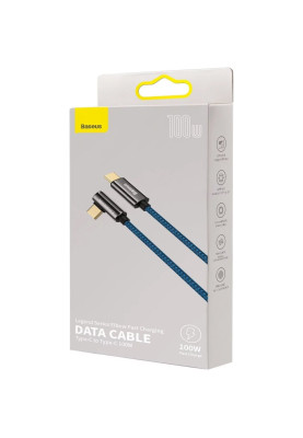 Кабель USB3.1 Type-C M-M, 1 м, 100W (20V/5A), 90° Синій Legend Series Elbow CACS Baseus