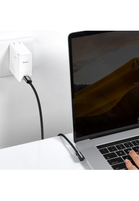 Кабель USB3.1 Type-C M-M, 1 м, 100W (20V/5A), 90° Синій Legend Series Elbow CACS Baseus