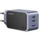 Зарядний пристрій 3xUSB 65W (2xUSB-C+USB-A) Gan Nexode Fast Charger Сірий X553 Ugreen