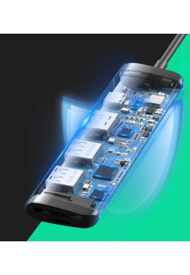 Док-станція USB3.1 Type-C --> HDMI/USB 3.0x2/SD&TF/PD Ugreen CM195 Косм. Сірий