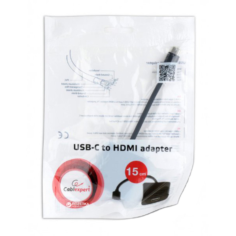 Перехідник USB 3.1 Type-C --> HDMI (F) чорний