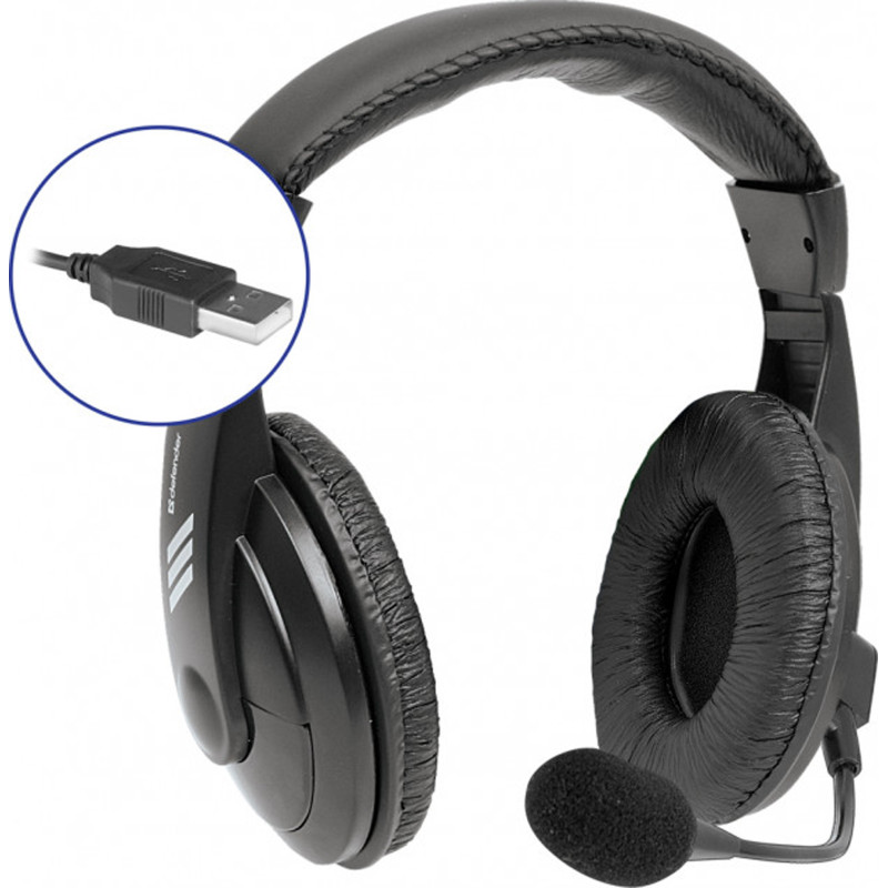 Гарнітура Defender Gryphon 750U, USB, Black