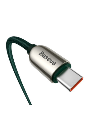 Кабель USB3.1 Type-C M-M, 1 м, 100W (20V/5A), З дисплеєм Зелений Display Fast Charging CATSK Baseus