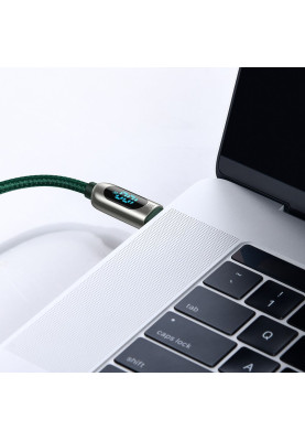 Кабель USB3.1 Type-C M-M, 1 м, 100W (20V/5A), З дисплеєм Зелений Display Fast Charging CATSK Baseus