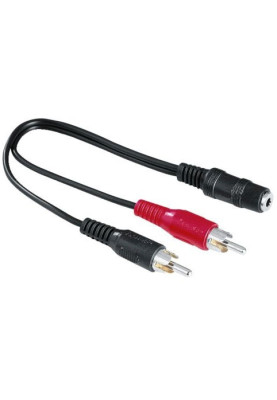 Перехідник аудіо Jack 3.5mm F -> 2 x RCA M 0.4 м.