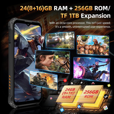 Смартфон Oukitel WP23 Plus 6.52"HD+ /8GB/256GB / T606 /10600mAh /13+5Мп/ IP69K /NFC Orange Смартфон Oukitel WP23 Plus 6.52"HD+ /8GB/256GB / T606 /10600mAh /13+5Мп/ IP69K /NFC Orange