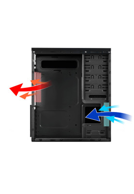 Корпус Casecom CJN-727-450W-120mm ATX w/o Fan, Black