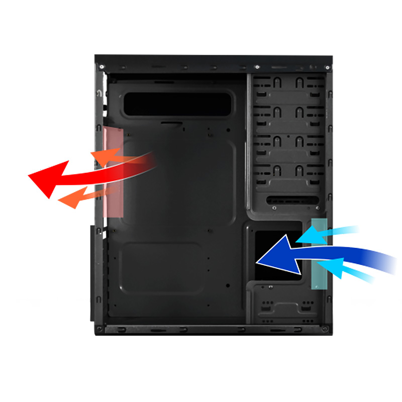 Корпус Casecom CJN-727-450W-120mm ATX w/o Fan, Black