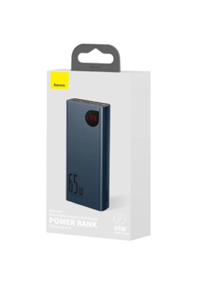 УМБ Baseus Adaman Metal Digital Display 20000mAh 65W 6A QC3.0/PD3.0 2USB + Cable Type-C, Blue