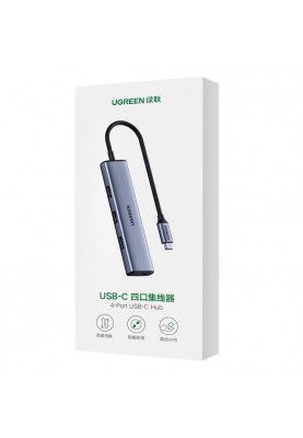 Хаб USB 3.2 Type C -> 4xUSB 3.2  Пасивний, 0.2м Сірий CM473 UGREEN