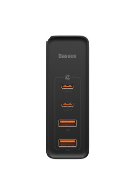 Зарядний пристрій 2xUSB 100W GaN (2xUSB-C+2xUSB-A) Чорний Baseus