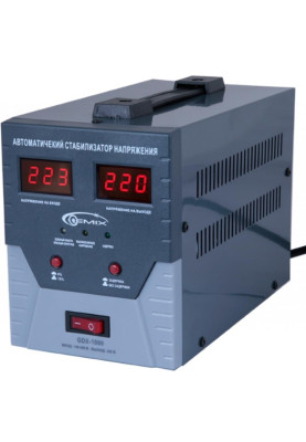 Стабілізатор напруги Gemix GDX-1000, цифрові індикатори, металевий корпус