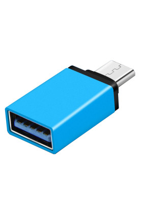 Перехідник USB3.1 Type-C-USB 3.0 AF (OTG) Blue