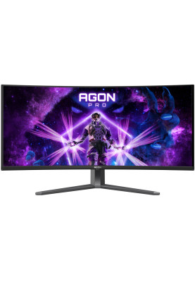 TFT 34" AOC AG346UCD, QD-OLED, 175Гц, 0,03мс, вигнутий, HDMIx2, DP, USB-hub, HAS, чорно-сірий
