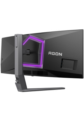 TFT 34" AOC AG346UCD, QD-OLED, 175Гц, 0,03мс, вигнутий, HDMIx2, DP, USB-hub, HAS, чорно-сірий