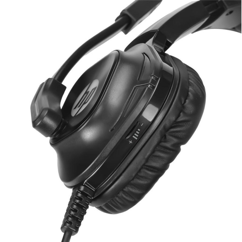 Гарнітура HP DHE-8002 Gaming, 2х3,5мм+USB, LED, Black