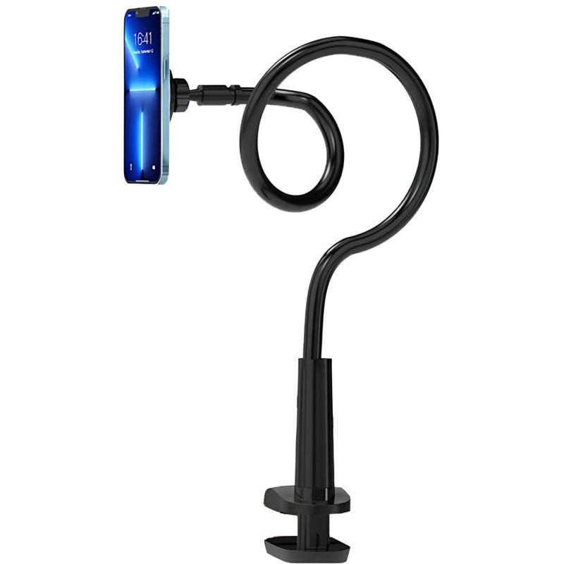 Тримач магнітний для телефону lazy man magnetic suction stand гнучкий чорний Choetech