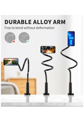 Тримач магнітний для телефону lazy man magnetic suction stand гнучкий чорний Choetech