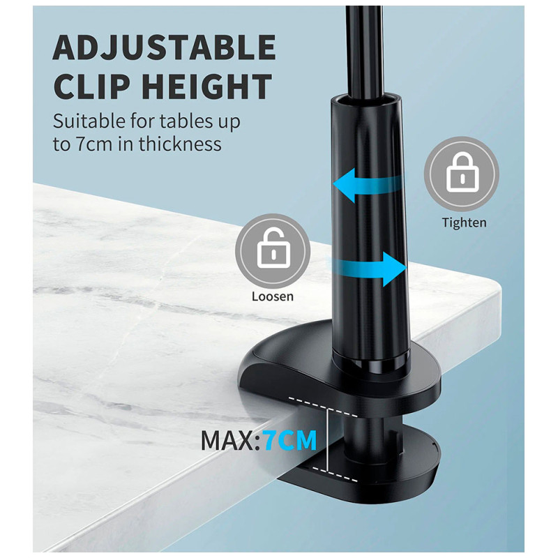 Тримач магнітний для телефону lazy man magnetic suction stand гнучкий чорний Choetech