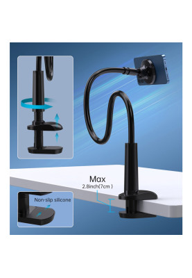 Тримач магнітний для телефону lazy man magnetic suction stand гнучкий чорний Choetech