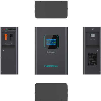 Акумуляторна батарея Marsriva LiFePO4, 25.6V/102Ah, 2.61KWH, настінна Акумуляторна батарея Marsriva LiFePO4, 25.6V/102Ah, 2.61KWH, настінна