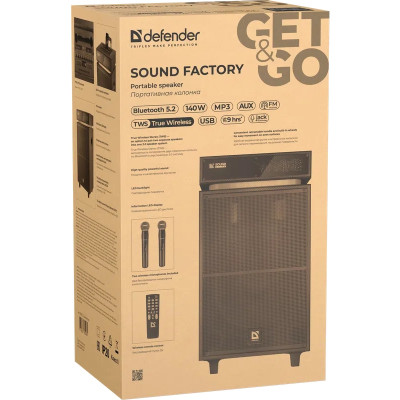 Акустична система 2.0 Defender Sound Factory, 140Вт Bluetooth/USB/TF/FM/15",LED,  wooden