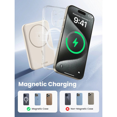 УМБ Ugreen Magnetic Wireless 5000 mAh 15W USB-C In/Out (PB560) білий
