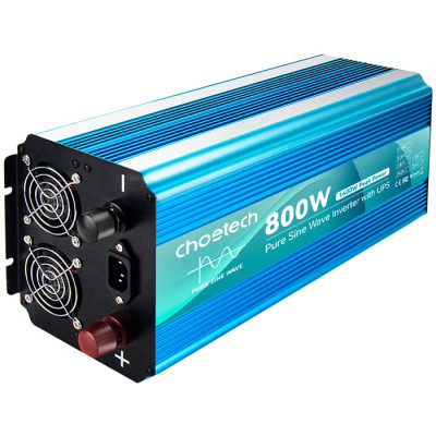Інвертор Choetech з зарядкою, функція ДБЖ 12\220V  800Вт, чиста синусоїда