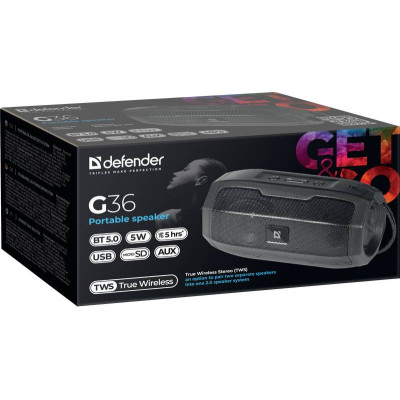 Акустична система 1.0 Defender G36 5W, bluetooth, FM/USB/TF/AUX Акустична система 1.0 Defender G36 5W, bluetooth, FM/USB/TF/AUX
