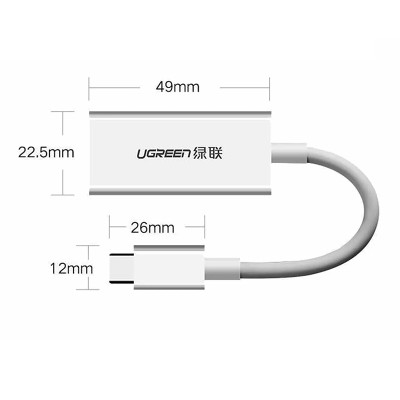 Перехідник USB 3.1 Type-C --> DisplayPort Adapter MM130 UGREEN Білий