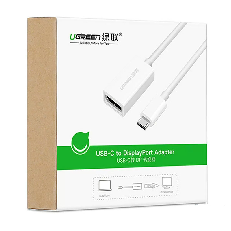 Перехідник USB 3.1 Type-C --> DisplayPort Adapter MM130 UGREEN Білий