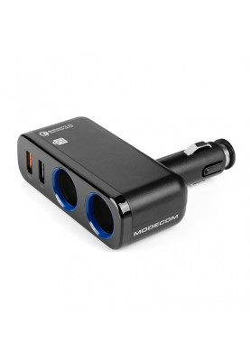 Автозарядка 2 USB 2.4A QC3.0+USB+2 Car Socket, Modecom ROYAL CG2U2Q-11 чорна