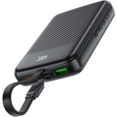 УМБ Acefast 10000mAh 22.5W PD,QC3.0 2xUSB-C,USB-A, with build Type-C cable, M13 Black УМБ Acefast 10000mAh 22.5W PD,QC3.0 2xUSB-C,USB-A, with build Type-C cable, M13 Black