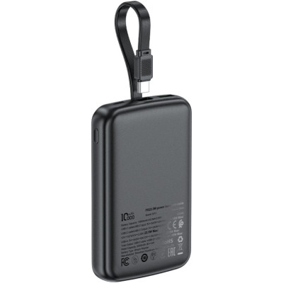 УМБ Acefast 10000mAh 22.5W PD,QC3.0 2xUSB-C,USB-A, with build Type-C cable, M13 Black УМБ Acefast 10000mAh 22.5W PD,QC3.0 2xUSB-C,USB-A, with build Type-C cable, M13 Black